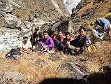 302 Crew Taking A Rest On The Way To Annapurna North Base Camp - Dhansing, Jerome Ryan, Ram Bahadar Tamang, Ang Phuri Sherpa, Dhan Bahadur Tamang, Gyan Tamang